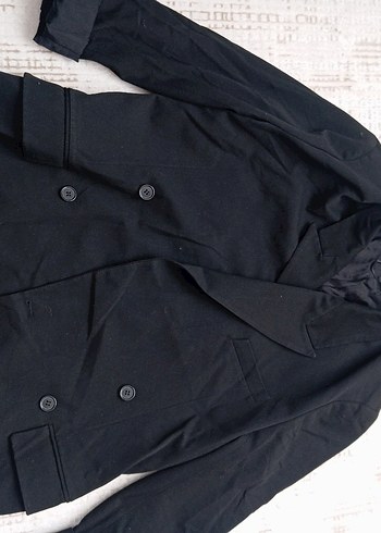 zara siyah Düğmeli Blazer Ceket - Görsel 3
