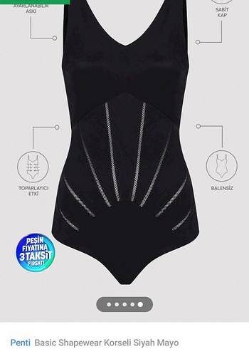 Penti Siyah Korseli Mayo - Görsel 2