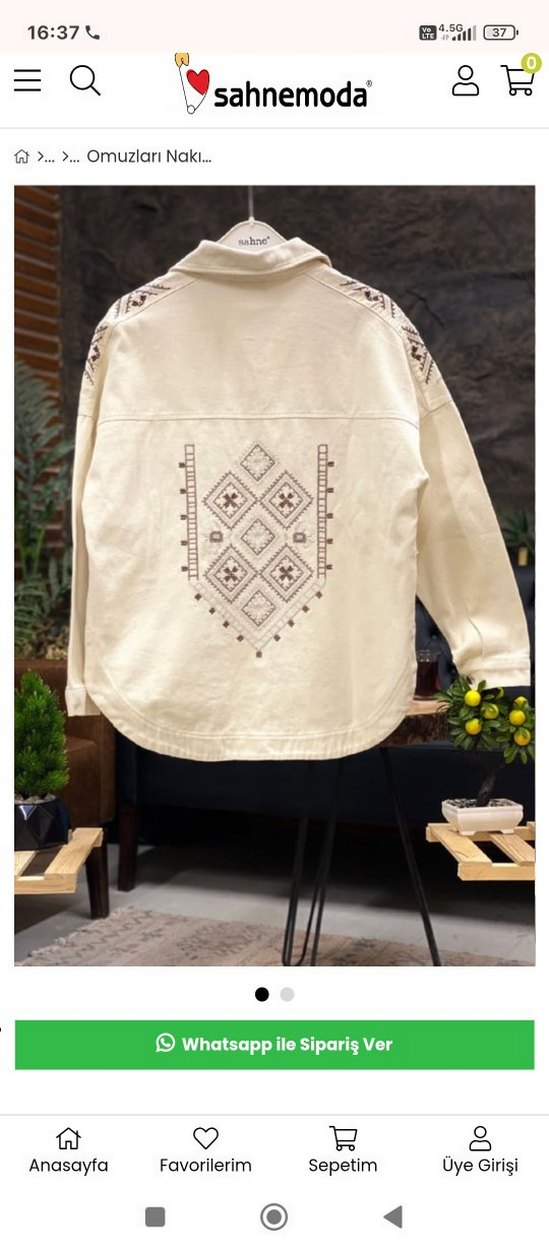 Nakışlı Bohem kaşe ceket - Görsel 2