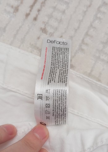 Kadın Beyaz sert keten Pantolon - Görsel 6