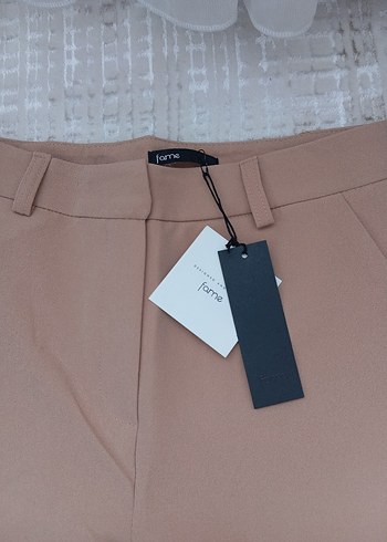 camel Kadın Kumaş Pantolon Midi Boy - Görsel 4