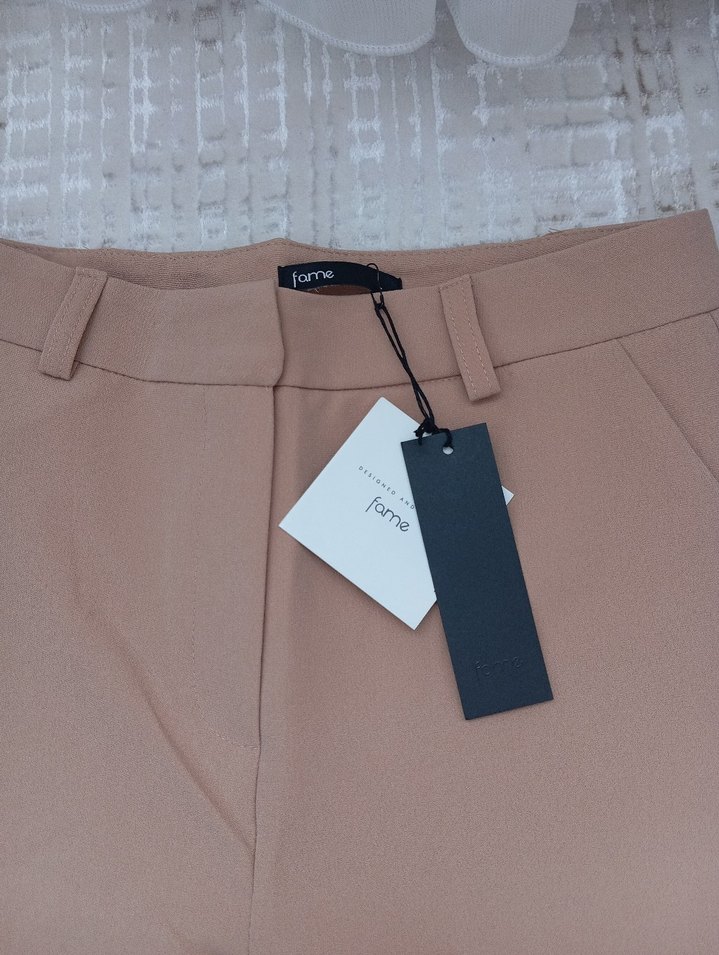 camel Kadın Kumaş Pantolon Midi Boy - Görsel 4