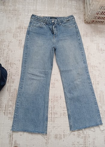 mavi marka wide leg kot pantolon - Görsel 3