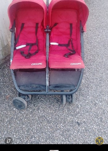 Prego Koyu Pembe Çiftli Bebek Arabası