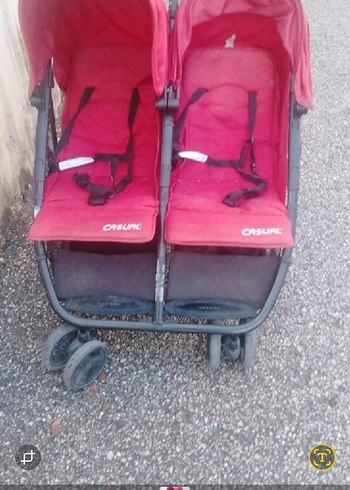 9- 36 kg Beden pembe Renk Koyu Pembe Çiftli Bebek Arabası