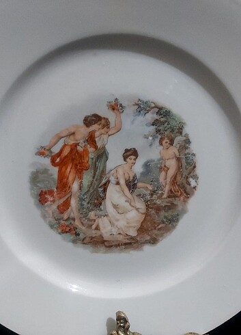  Beden çeşitli Renk Alman Fragonard Desenli Dekoratif Duvar Tabağı 