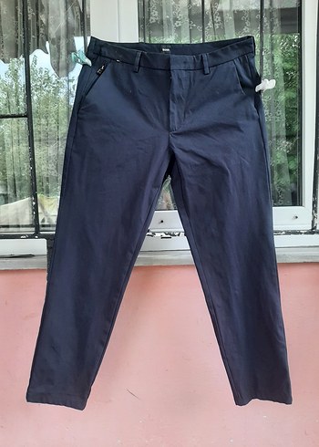 Erkek Lacivert Denim Ofis Pantolonu
