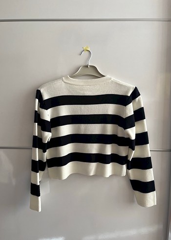m Beden Çizgili crop Hırka