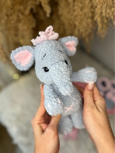 Beden Amigurumi fil +bebek patik özel
