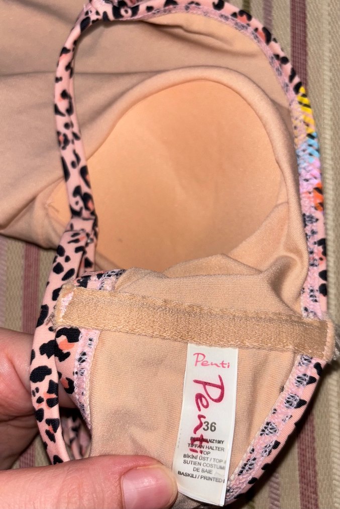 Penti Renkli Leopar Desenli Kız Bikini Üstü - Görsel 3