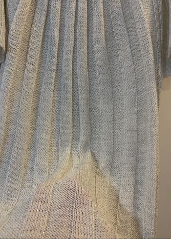 Kısa Kollu Krem Rengi Triko Tunik Kazak - Görsel 2