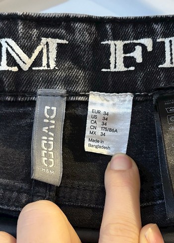 HM 34 Beden Gri Erkek Jean Pantolon - Görsel 2