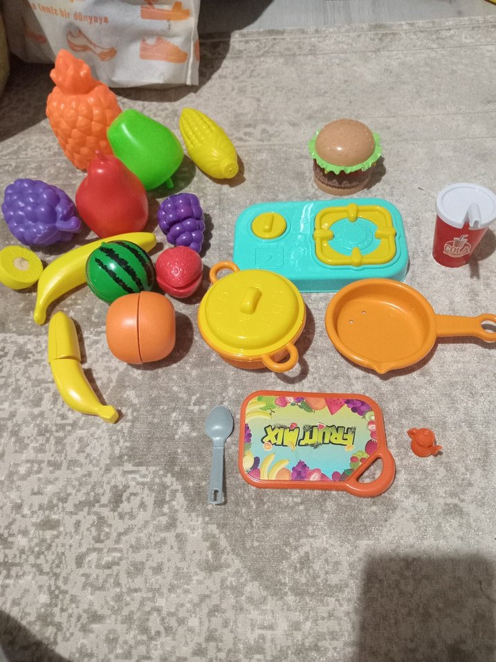 Renkli Mini Mutfak ve Meyve Oyuncak Seti - Görsel 2