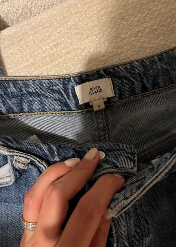 38 Beden lacivert Renk River Island Mom Jean