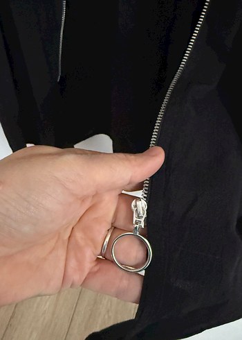 Siyah Uzun Kollu ince Ceket - Görsel 12