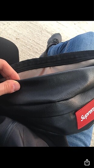 Beden Supreme deri çanta