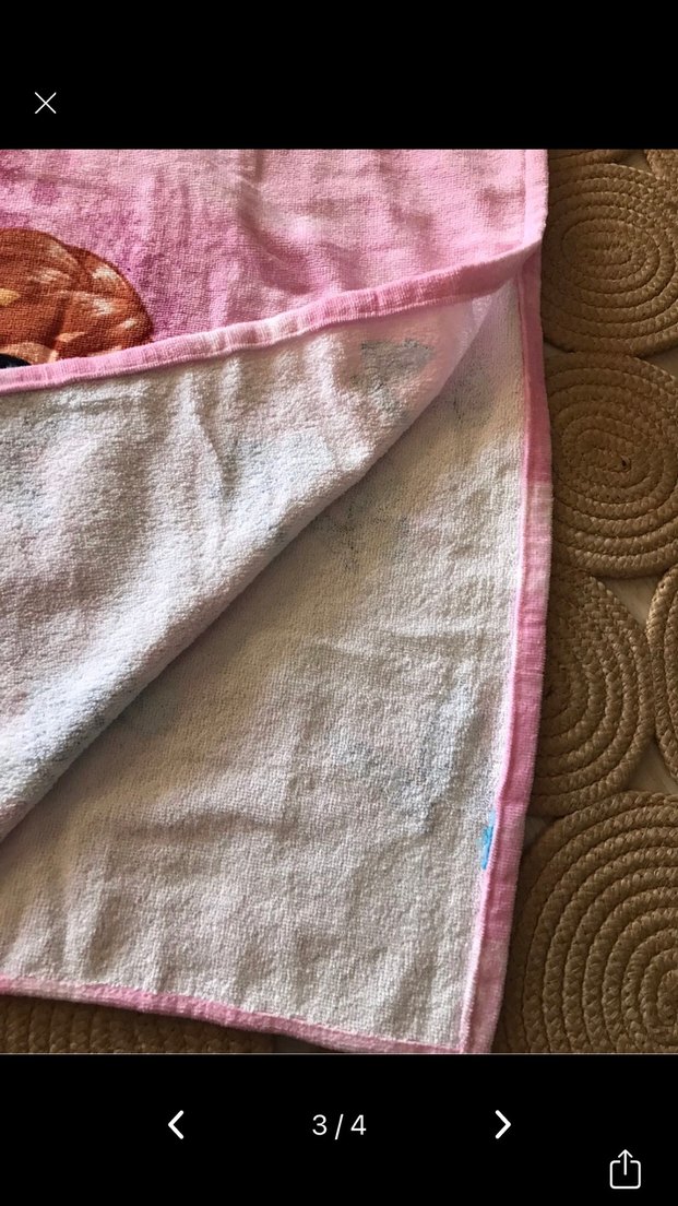 Pembe Baskılı Kız Çocuk Panço havlu - Görsel 3