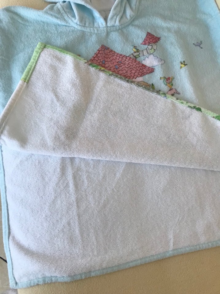 Kapüşonlu Baskılı Kız Panço havlu - Görsel 3