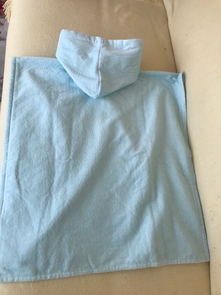 Kapüşonlu Baskılı Kız Panço havlu - Görsel 4