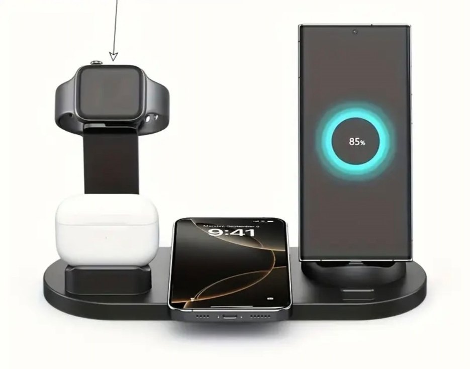 Siyah Kablosuz Kulaklık ve Şarj İstasyonu - Görsel 2