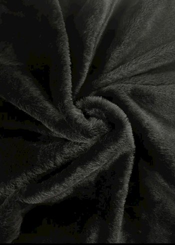 Siyah Kısa Kadın Kürk Detaylı Süet Ceket Mont - Görsel 4