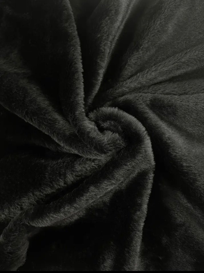 Siyah Kısa Kadın Kürk Detaylı Süet Ceket Mont - Görsel 4