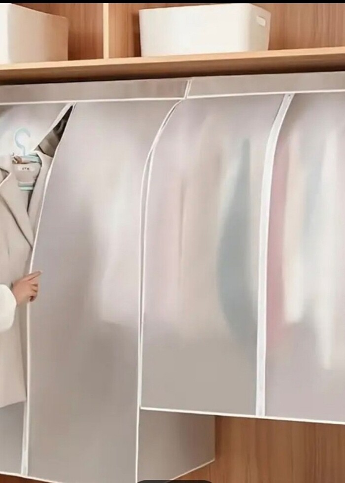 L Beden Şeffaf Elbise koruma kılıfı - Görsel 2