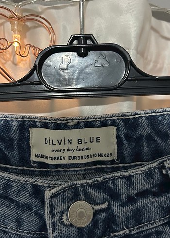 Dilvin Mavi Batik Desenli Mom Jean - Görsel 3