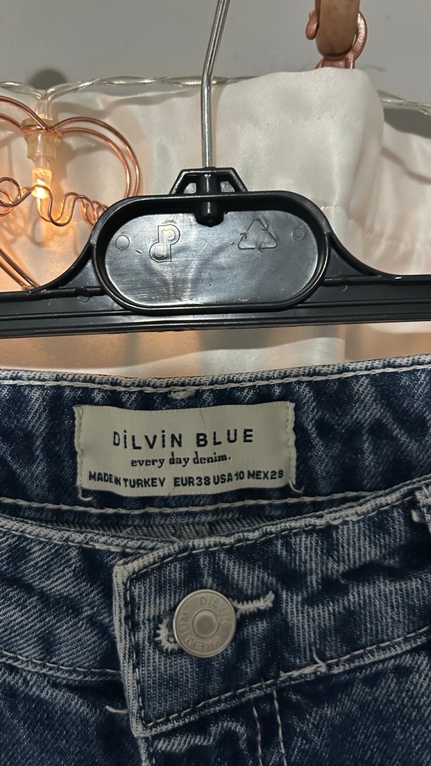 Dilvin Mavi Batik Desenli Mom Jean - Görsel 3