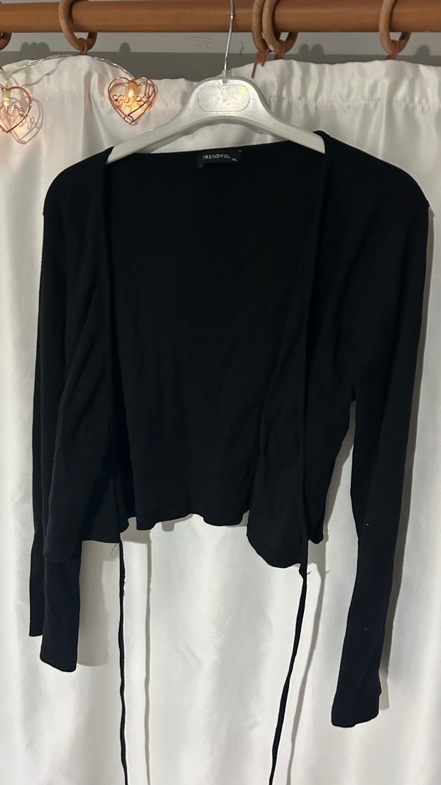 Siyah Baglamali Bluz Hırka - Görsel 3