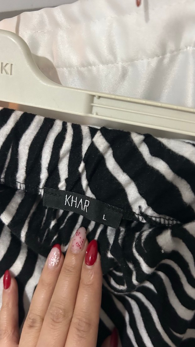 siyah yüksel bel yirtmacli midi boy zebra etek - Görsel 2