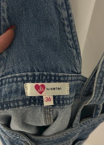 Kadın Mavi Denim Salopet - Görsel 2