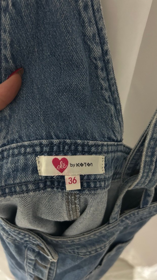 Kadın Mavi Denim Salopet - Görsel 2