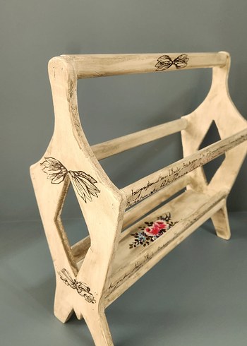 Beyaz antika gazetelik dergilik - Görsel 5