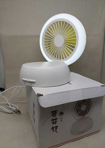 Beyaz Masaüstü Katlanabilir Fan ve LED Işık - Görsel 5