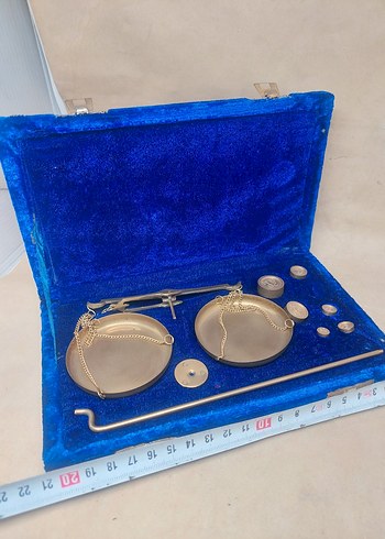 Mavi Kadife Kutulu Terazi Seti - Görsel 5