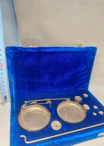 Mavi Kadife Kutulu Terazi Seti - Görsel 6