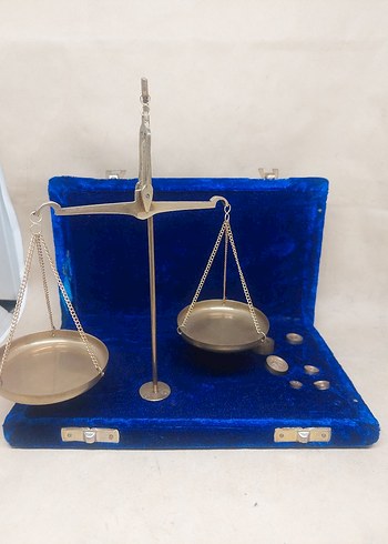 Mavi Kadife Kutulu Terazi Seti - Görsel 3