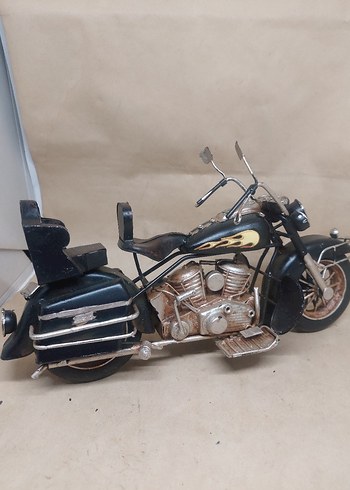 Siyah Retro Metal Motosiklet Modeli - Görsel 4