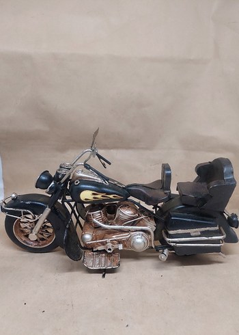 Siyah Retro Metal Motosiklet Modeli - Görsel 3
