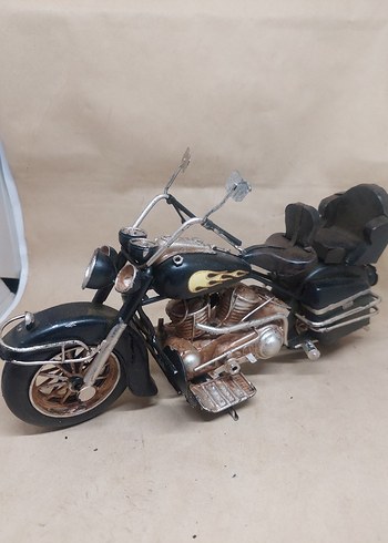 Siyah Retro Metal Motosiklet Modeli - Görsel 2