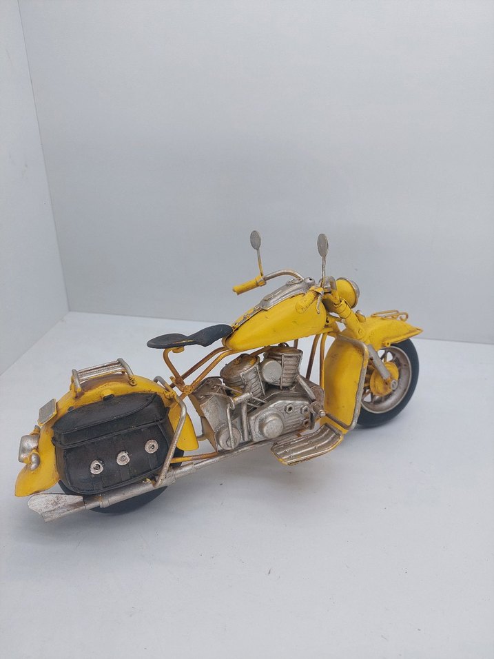 Sarı Büyük Metal Motosiklet Modeli - Görsel 5