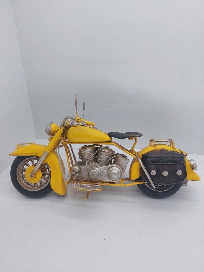Sarı Büyük Metal Motosiklet Modeli - Görsel 3