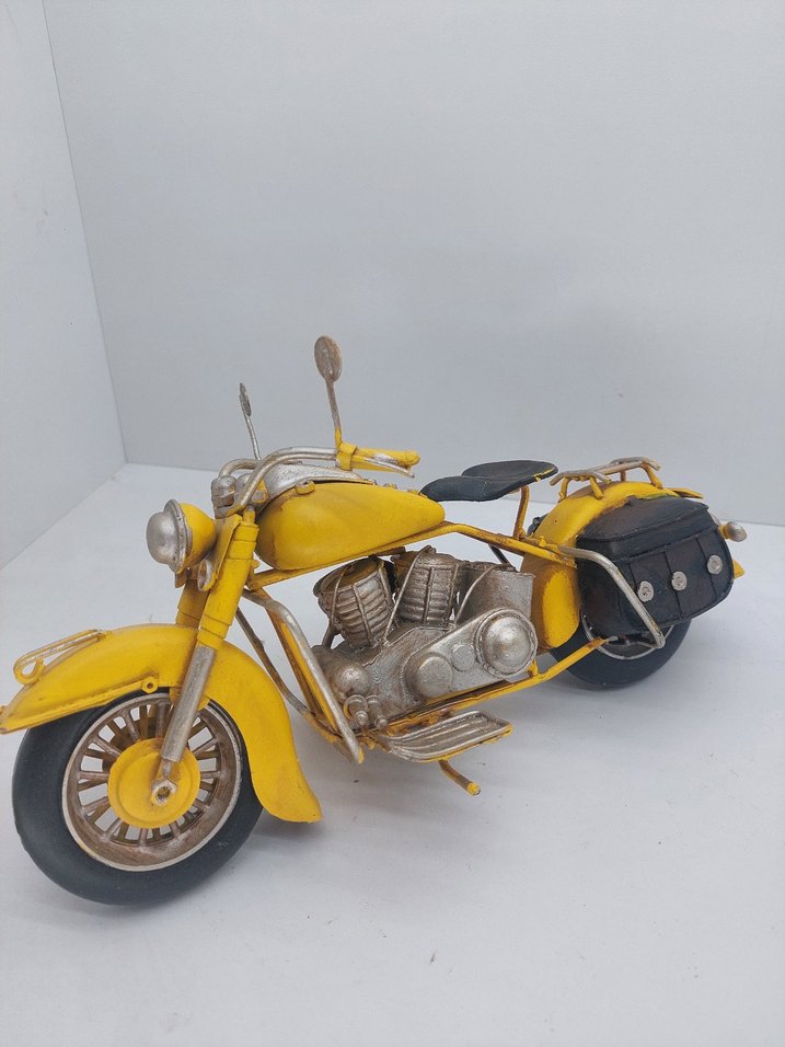 Sarı Büyük Metal Motosiklet Modeli - Görsel 4