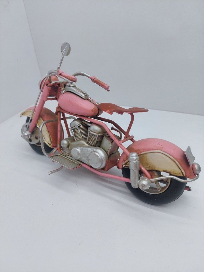 Pembe Pastel Renkli Metal Üç Tekerlekli Oyuncak - Görsel 5