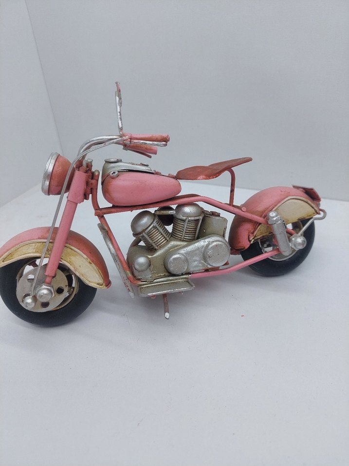 Pembe Pastel Renkli Metal Üç Tekerlekli Oyuncak - Görsel 4