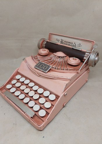 Pastel Pembe Metal  Daktilo Dekor - Görsel 2