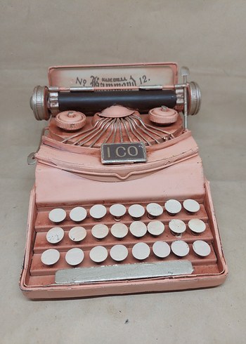 Pastel Pembe Metal  Daktilo Dekor - Görsel 3