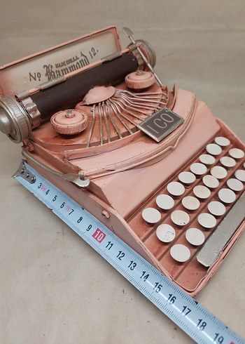 Pastel Pembe Metal  Daktilo Dekor - Görsel 5