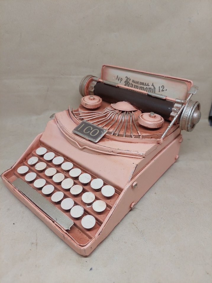 Pastel Pembe Metal  Daktilo Dekor - Görsel 2